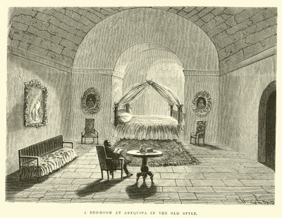 A Bedroom at Arequipa in the Old Style by Edouard Riou